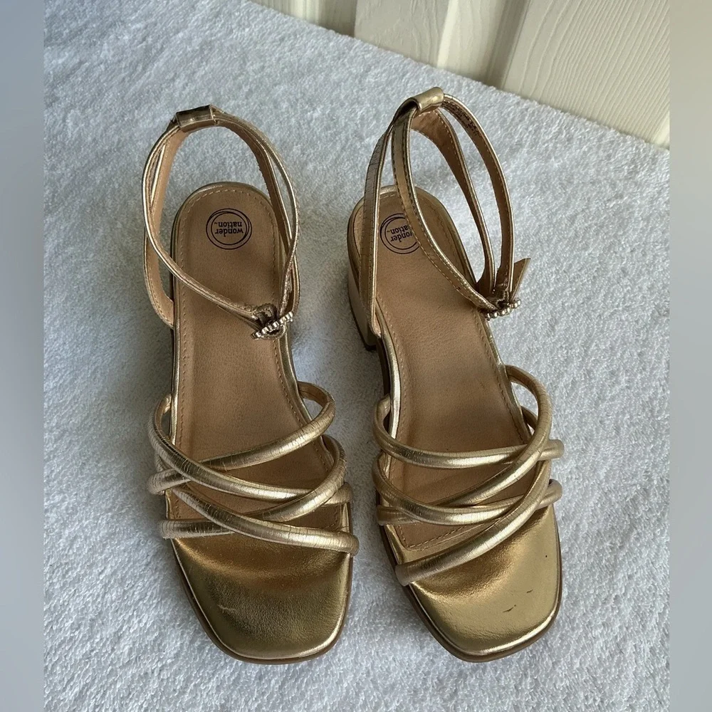 Wonder Nation Gold Strappy Kids Sandals